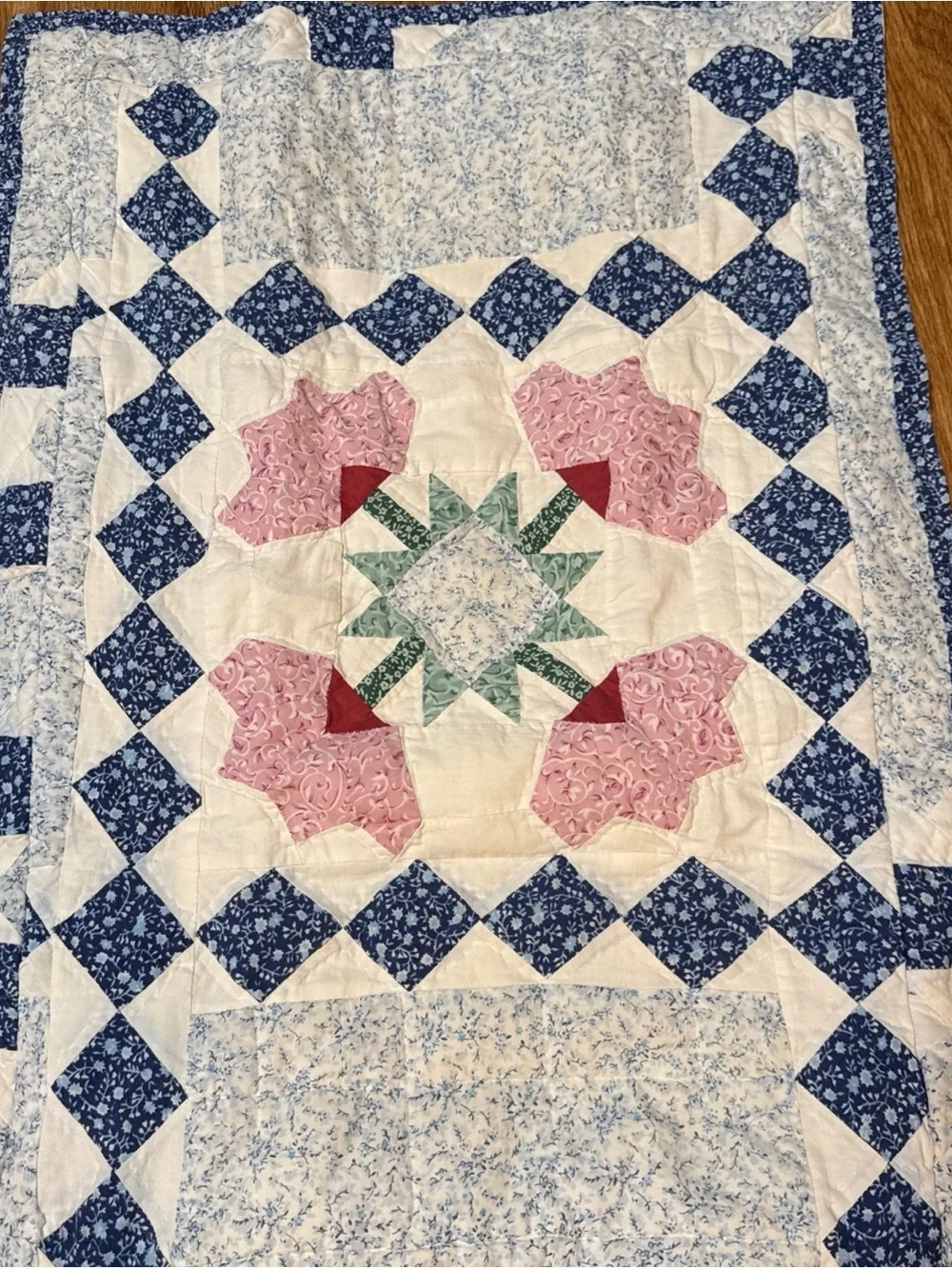 Vintage quilt pillowcase